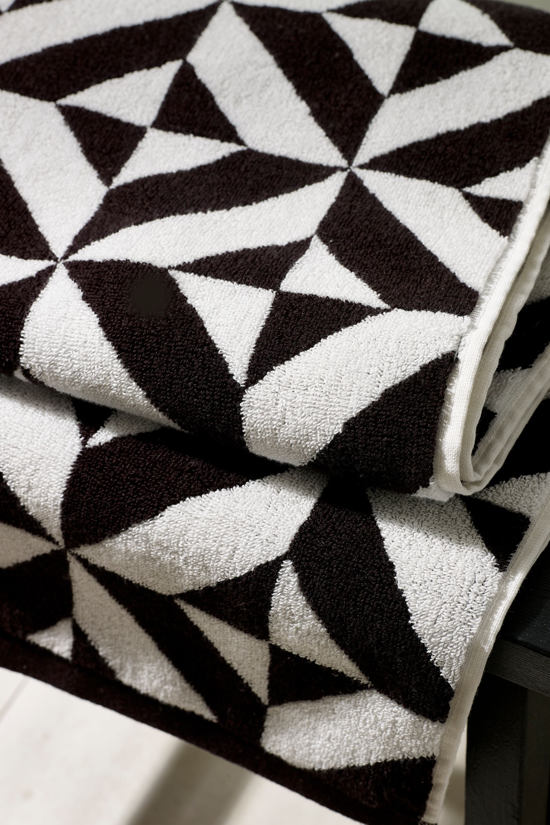 Buy Black Geo Monochrome Egyptian 100 Cotton Towel from the Next UK online shop