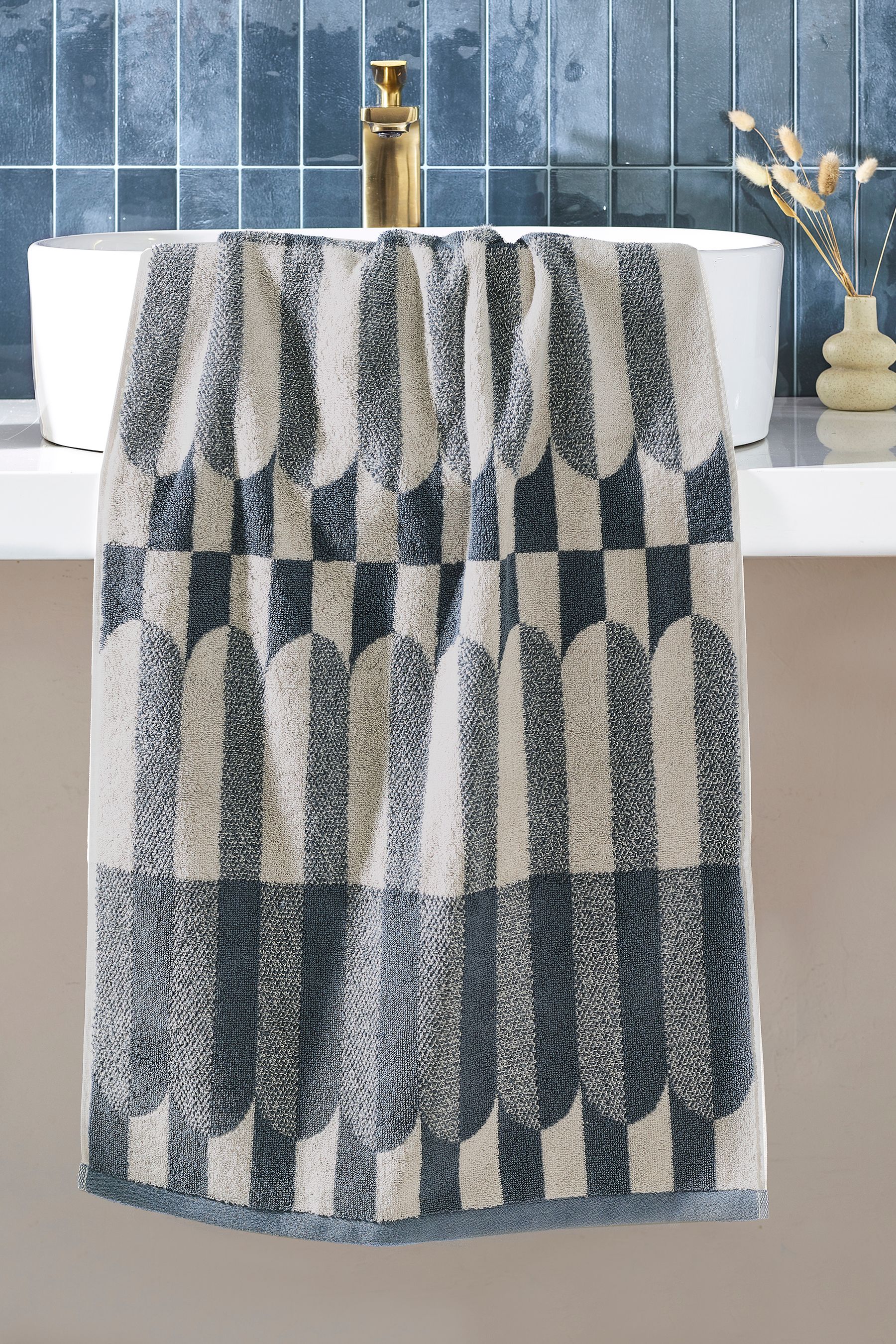 Buy Blue Circle Pill Geo 100 Cotton Towel from the Next UK online shop