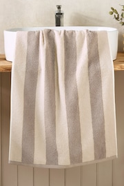 Natural Mink Block Stripe Towel 100% Cotton - Image 1 of 4