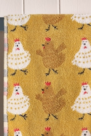 Mustard Yellow Dancing Chicks 100% Cotton Towel - Image 7 of 12