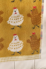 Mustard Yellow Dancing Chicks 100% Cotton Towel - Image 8 of 12