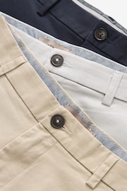 Navy Blue/Grey/Stone Skinny Stretch Chinos Shorts 3 Pack - Image 13 of 15