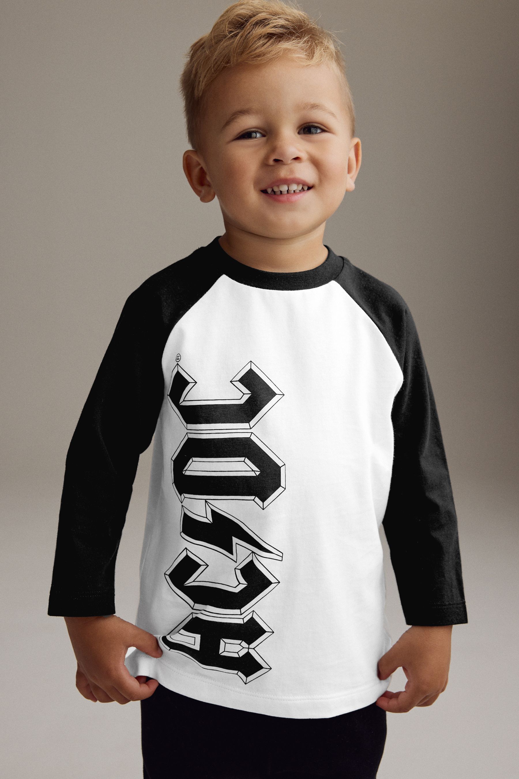 Buy Monochrome 100 Cotton ACDC Long Sleeve T Shirt 3mths 8yrs from the Next UK online shop