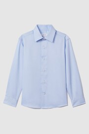 Reiss Soft Blue Remote Senior Slim Fit Cotton Shirt - Image 2 of 4