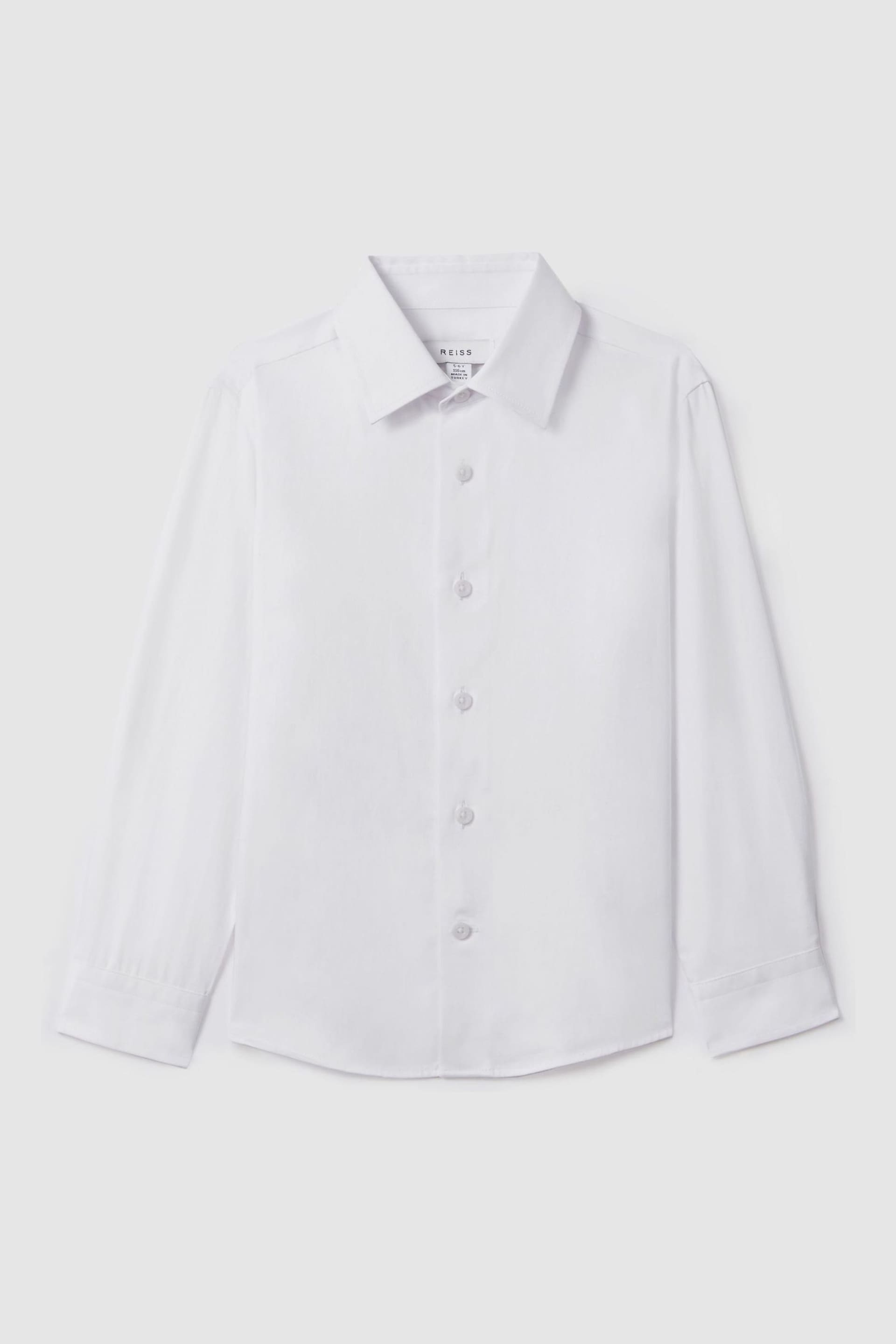 Reiss White Remote Junior Slim Fit Cotton Shirt - Image 2 of 6