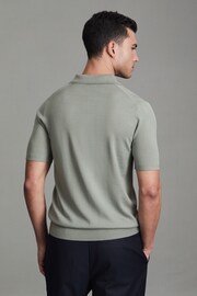 Reiss Pistachio Manor Slim Fit Merino Wool Polo Shirt - Image 5 of 5