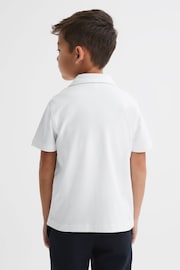 Reiss White Caspa Senior Cotton Cuban Collar Shirt - Image 5 of 6