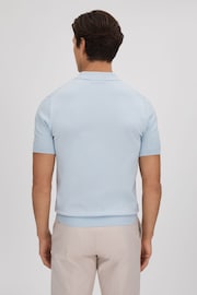 Reiss Soft Blue Pascoe Textured Modal Blend Polo Shirt - Image 5 of 7