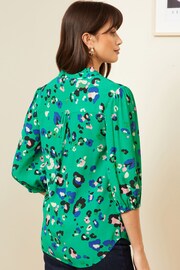 Love & Roses Green Petite Embroidered V Neck 3/4 Sleeve Blouse - Image 3 of 4