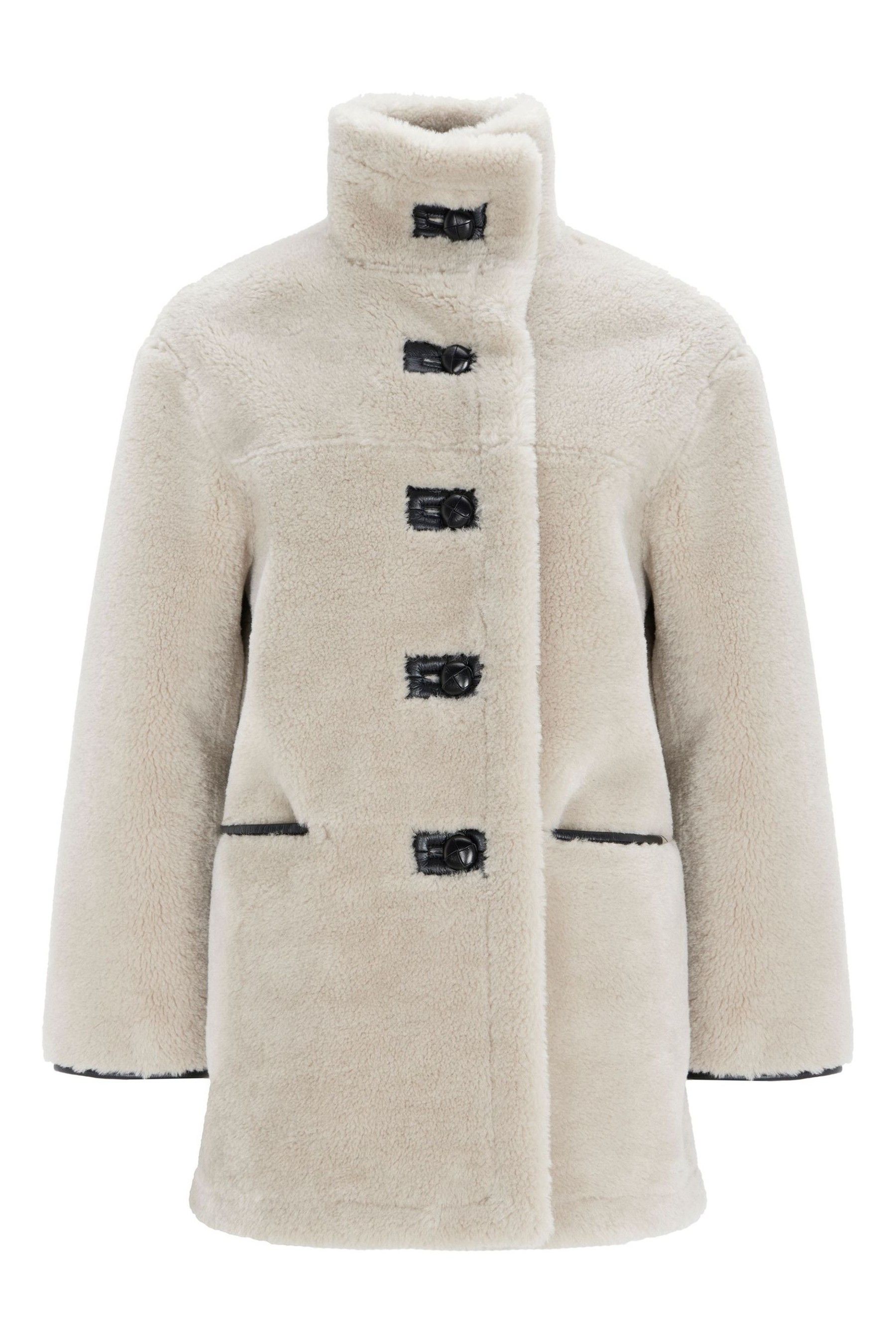 Mint velvet clove funnel neck boucle coat 2025