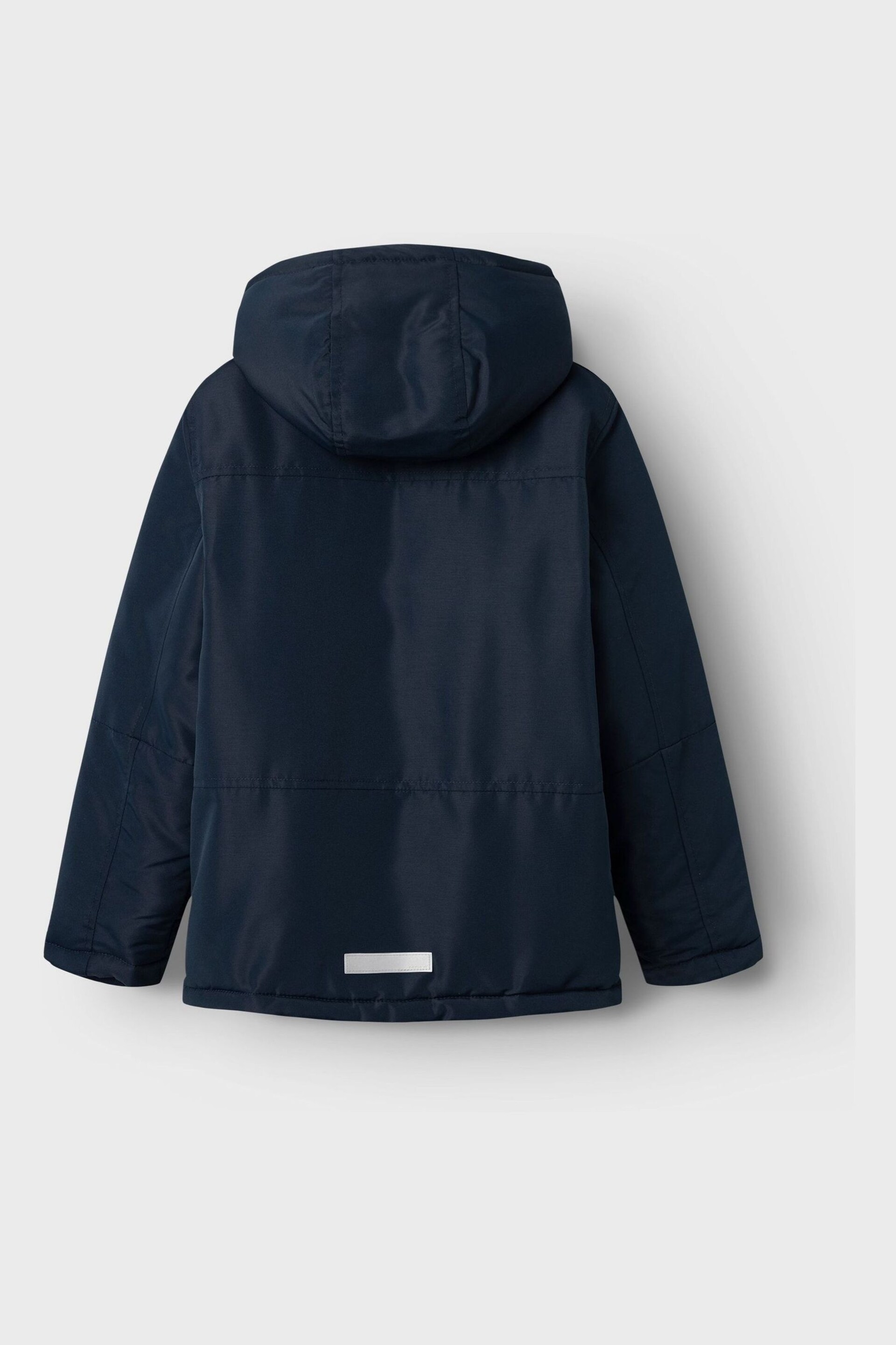 Name It Blue Zip Up Printed Raincoat - Image 3 of 5