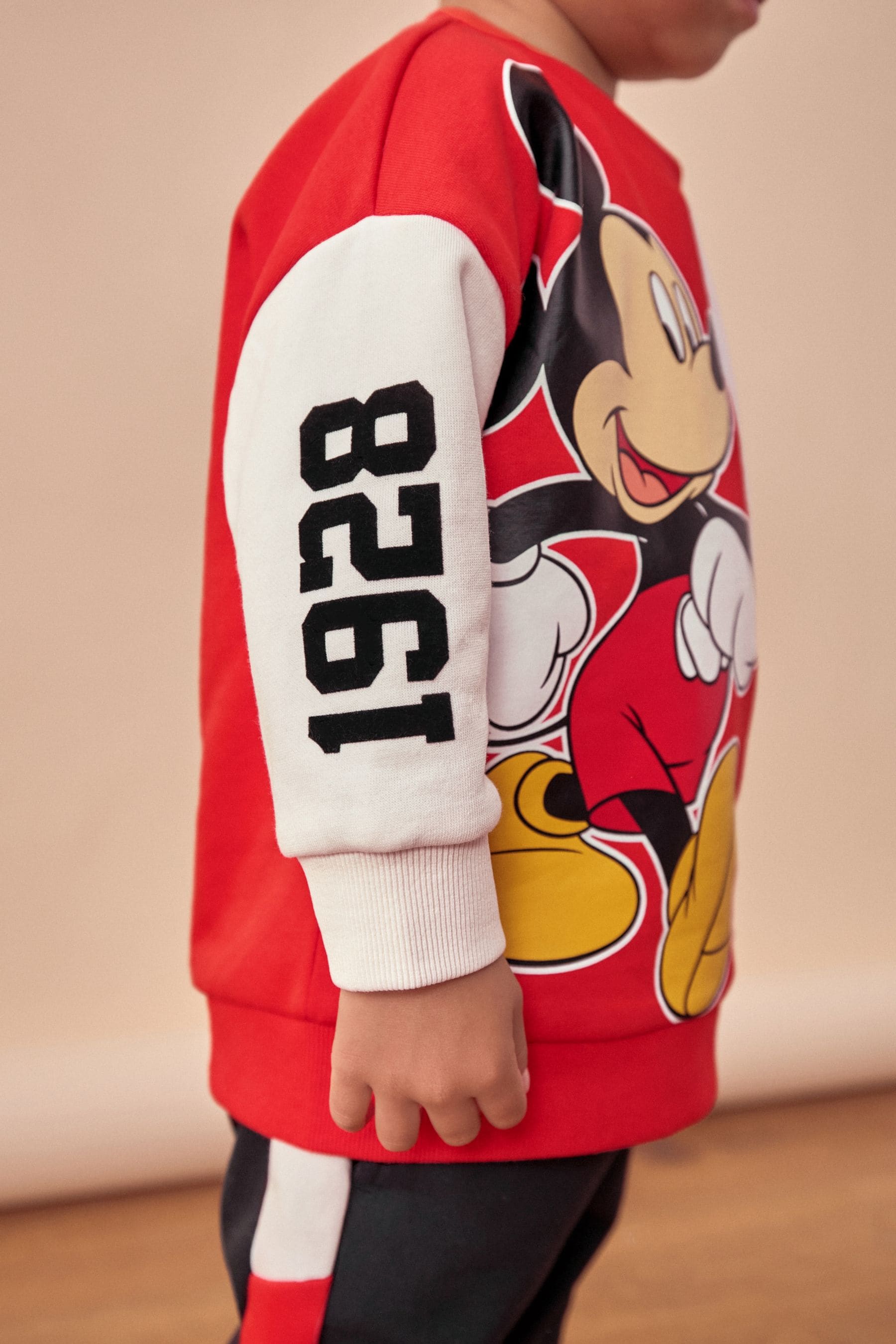 Buy Red Black Mickey Mouse Crew Neck Sweatshirt and Joggers Set 3mths 8yrs from the Next UK online shop