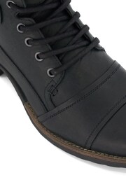 Dune London Black Heavy Duty Leather Simon Ankle Boots - Image 5 of 8