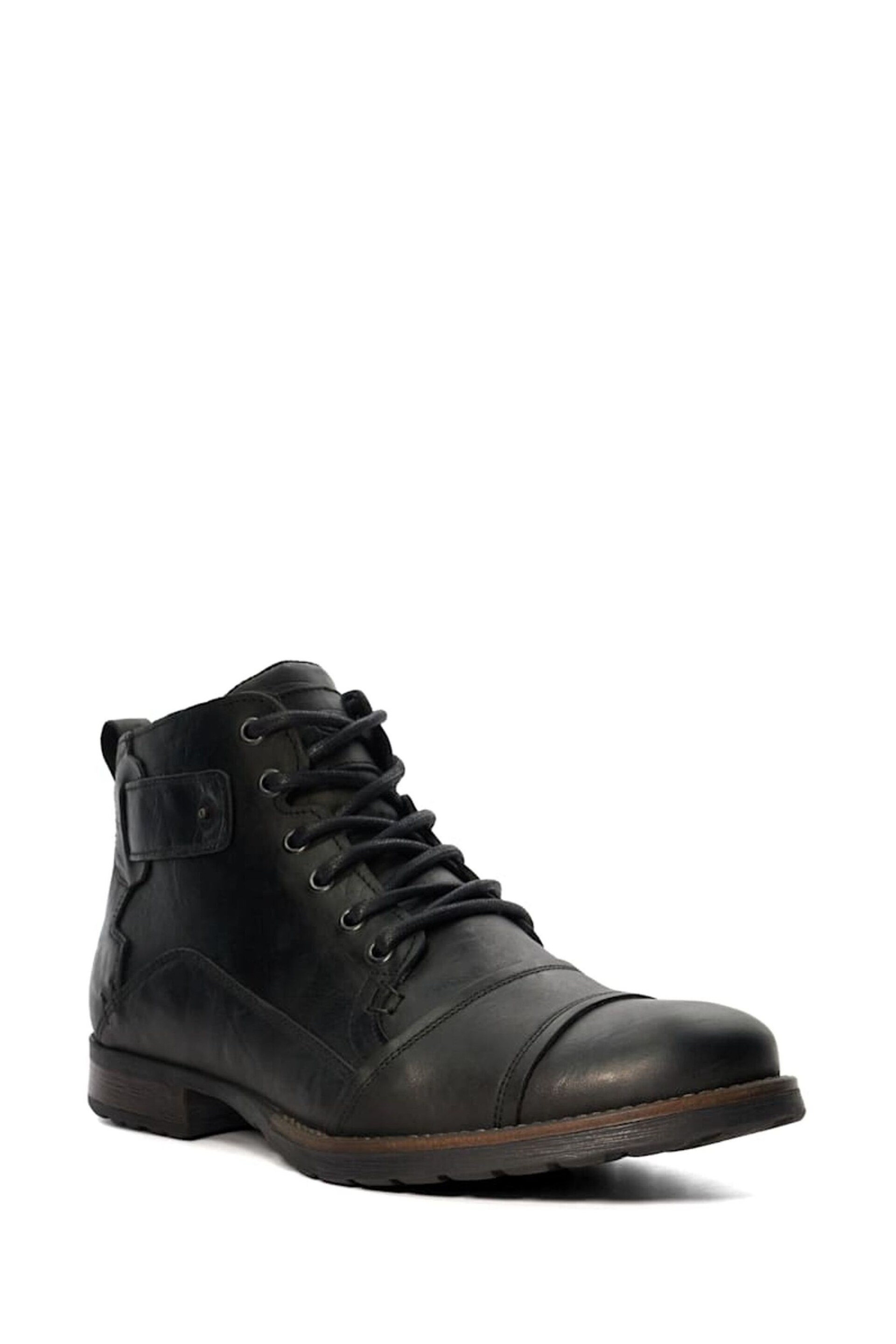 Dune London Black Heavy Duty Leather Simon Ankle Boots - Image 6 of 8