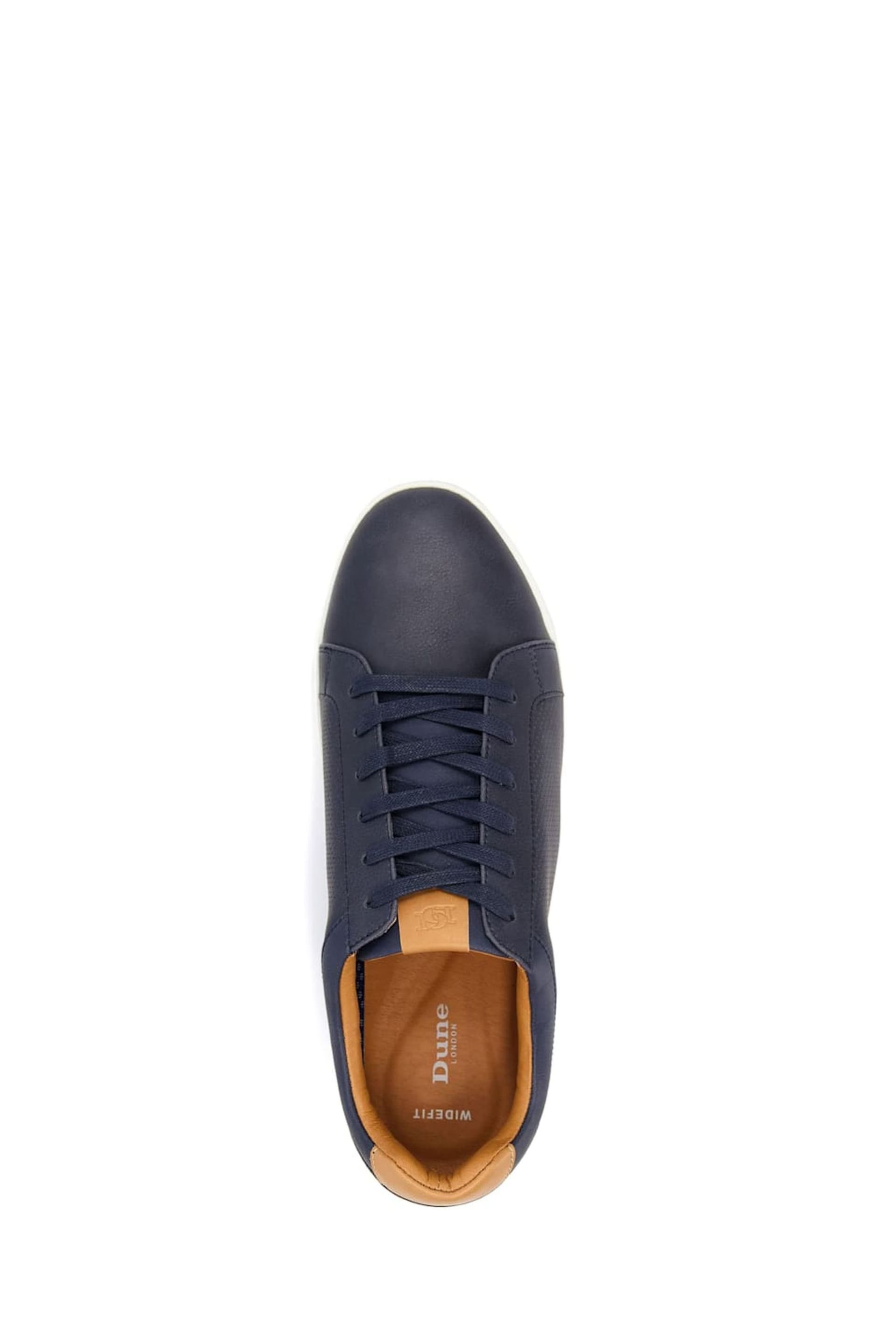 Dune London Blue Wide Fit Tezzy Perf Trainers - Image 2 of 4