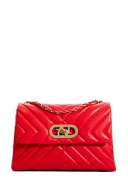 Dune London Red Chrome Small Regent Quilted Shoulder Bag - Image 4 of 5