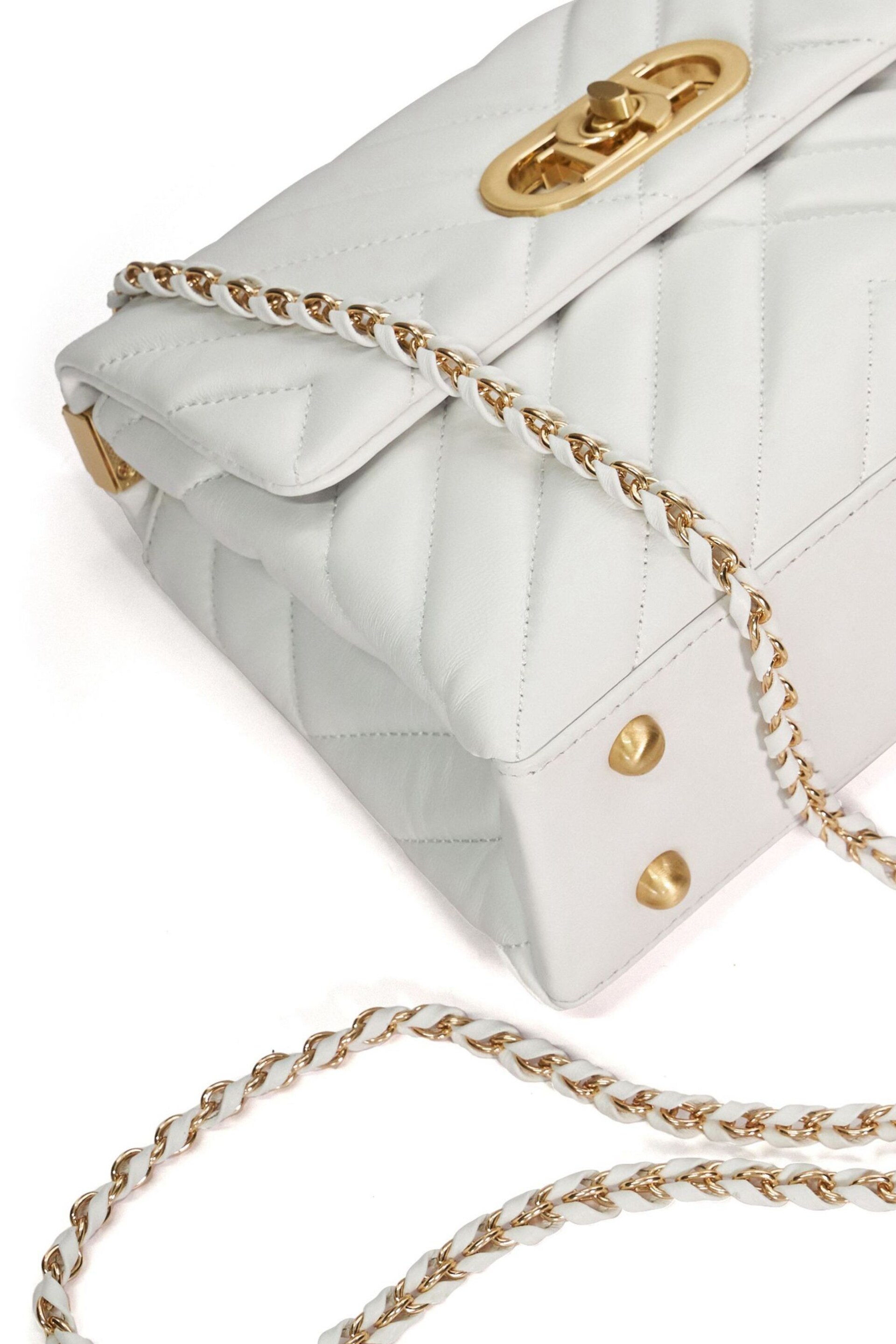 Dune London White Small Regent Quilted Shoulder Bag - Image 7 of 7