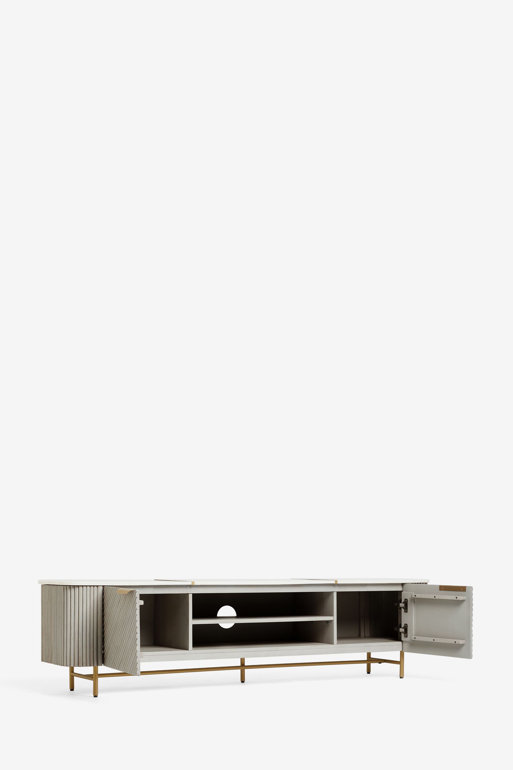 Buy Light Grey Valencia Mango Wood Up to 80 inch TV Unit from the Next UK online shop