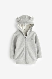 Benetton Girls Grey Zip Hoodies - Image 1 of 3