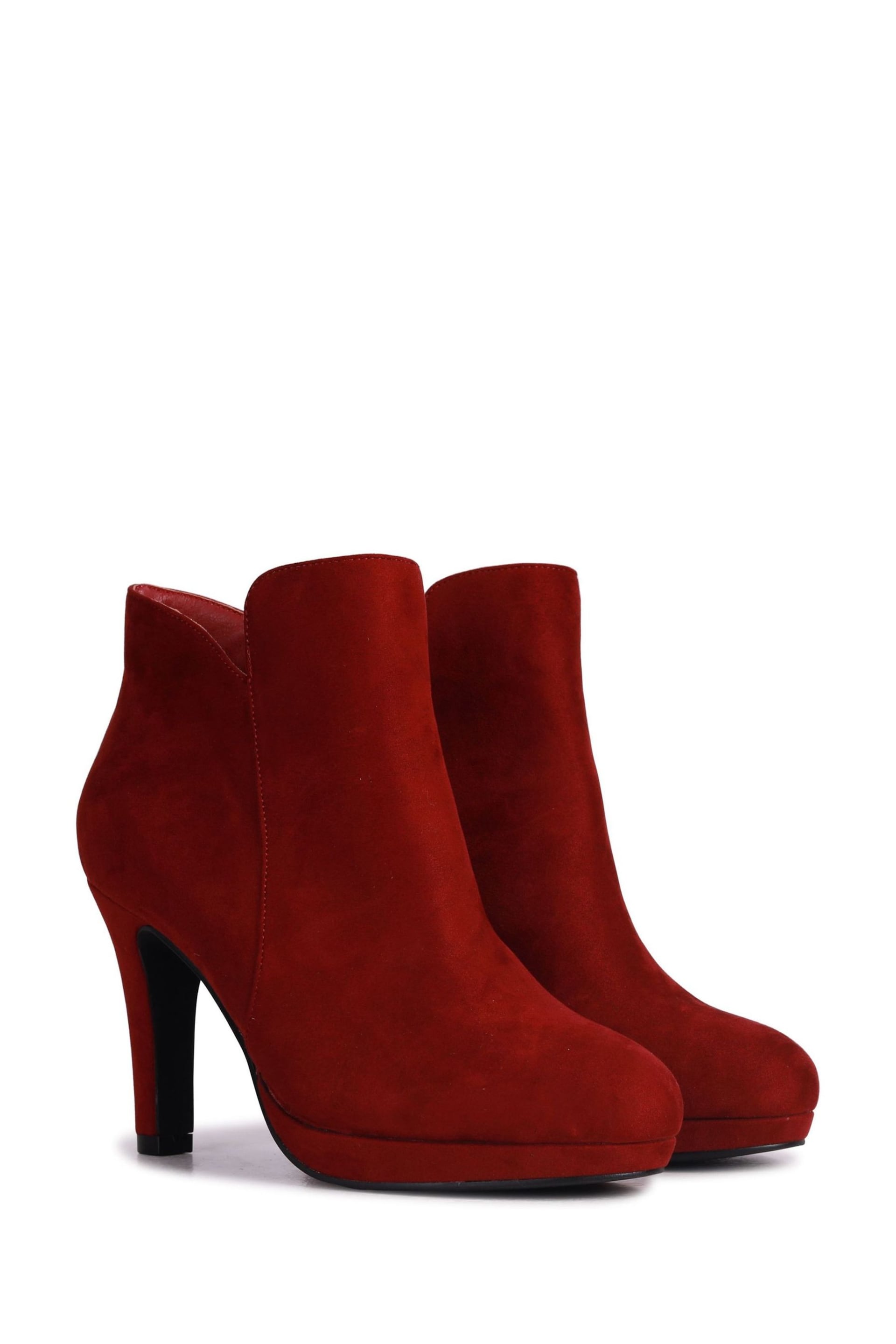Linzi Red Layara Platform Ankle Boots With Stiletto Heels - Image 3 of 4