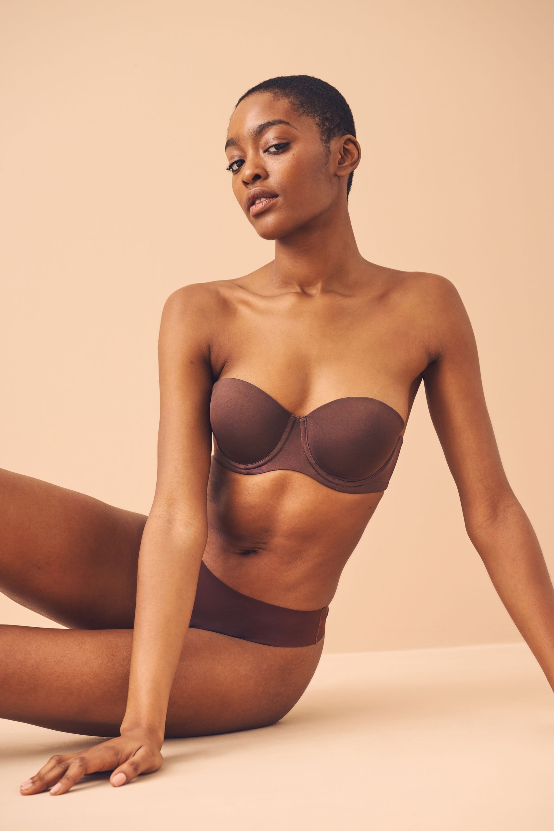 Chocolate Brown Push Up Strapless Multiway Bra - Image 2 of 7