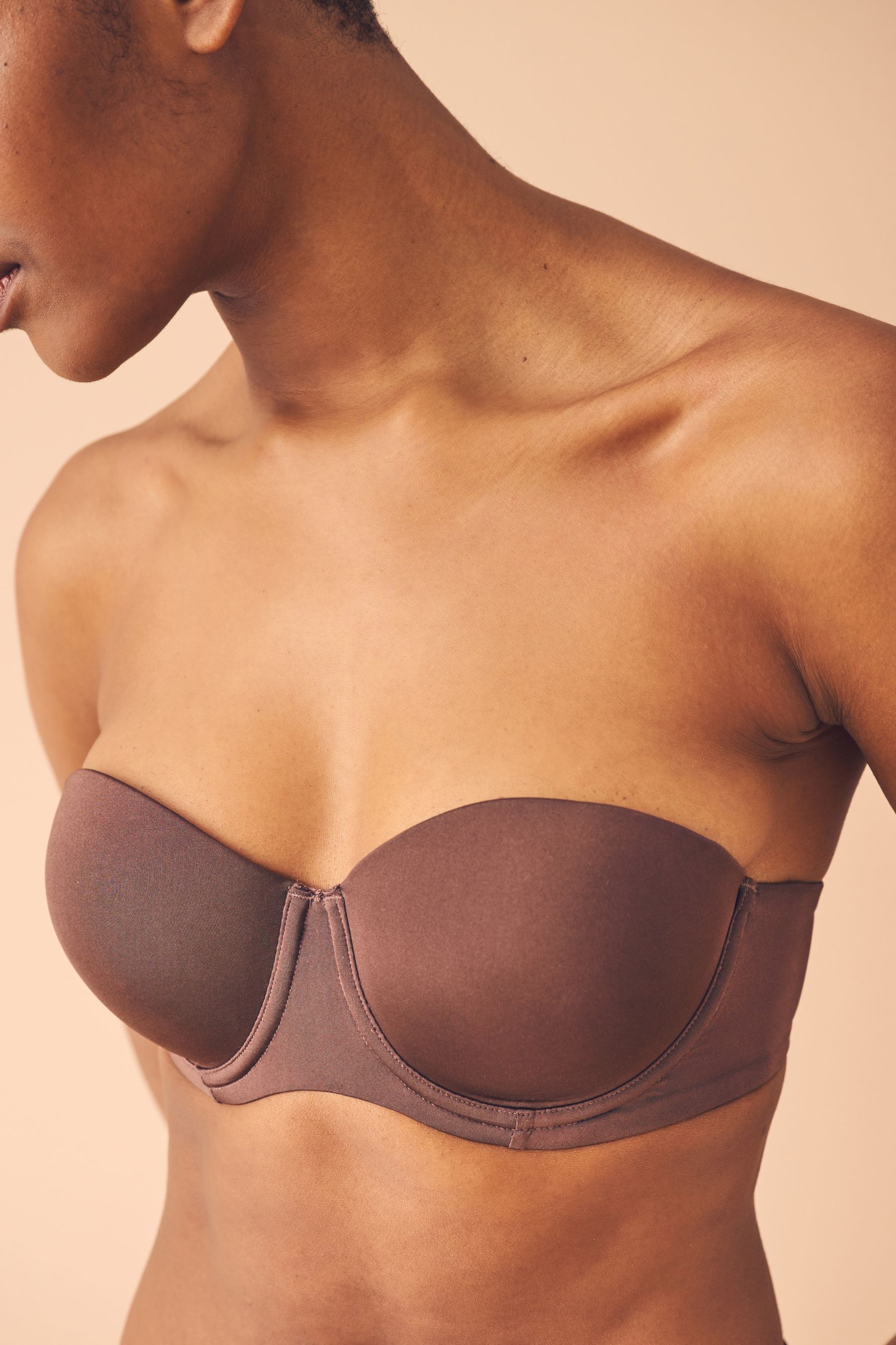 Chocolate Brown Push Up Strapless Multiway Bra - Image 5 of 7
