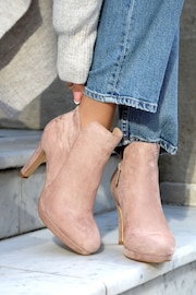 Linzi Nude Layara Platform Ankle Boots With Stiletto Heels - Image 1 of 4