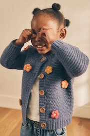 Blue 3D Flower Cardigan (3mths-7yrs) - Image 5 of 8