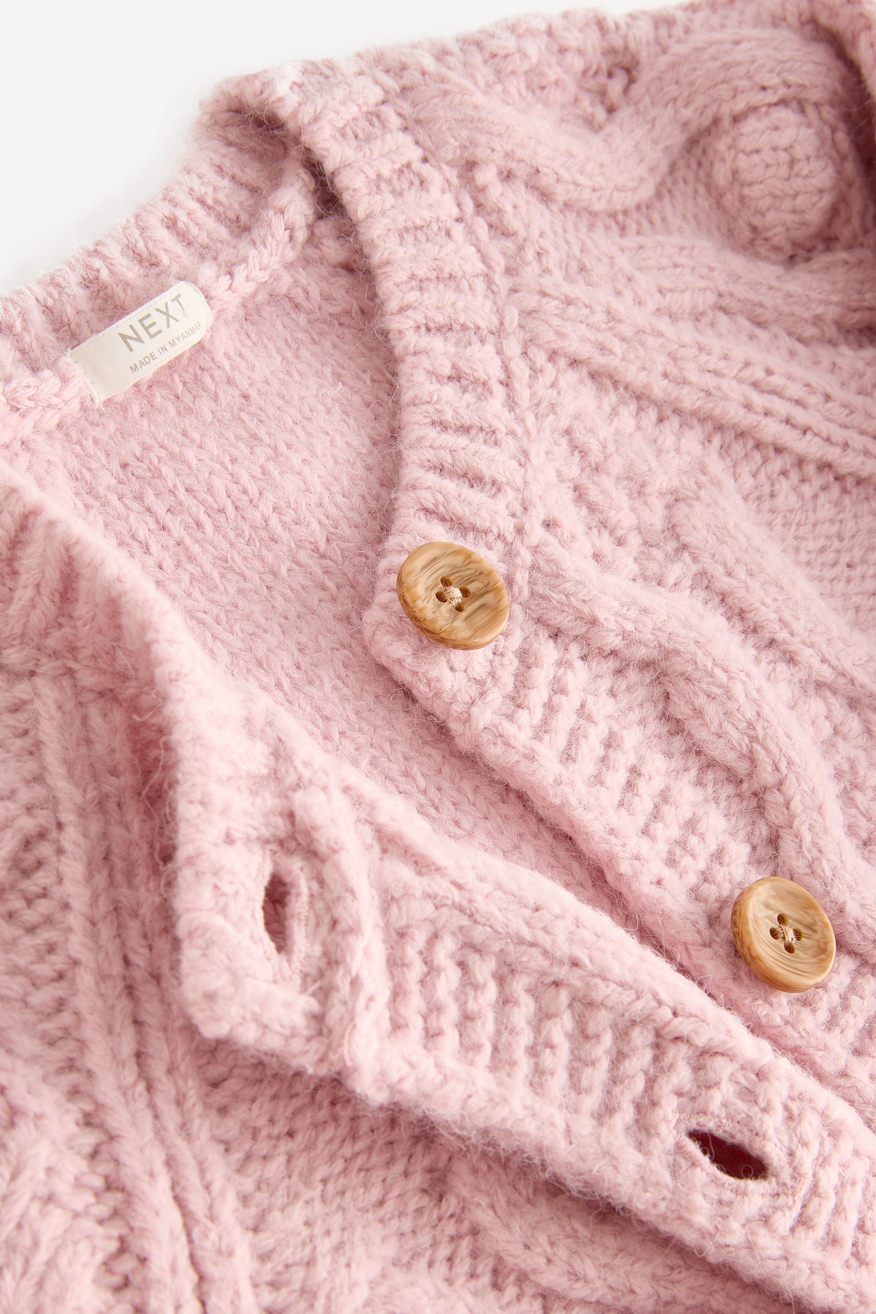 Buy Pink Chunky Cardigan 3mths 10yrs from Next Luxembourg