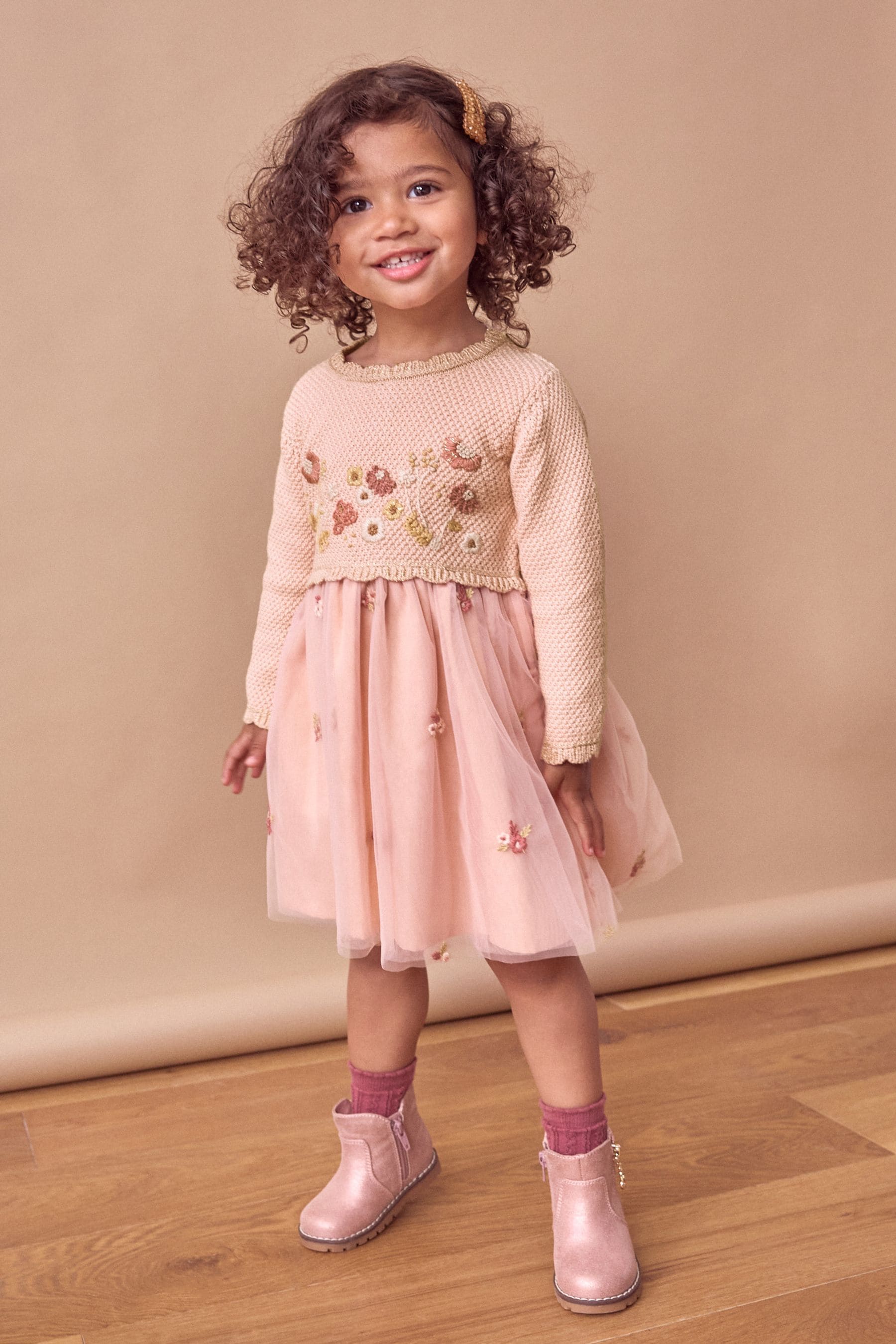 Baby pink jumper dress outlet