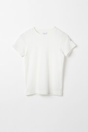 Polarn O. Pyret White Organic Cotton Short Sleeve T-Shirt - Image 1 of 2