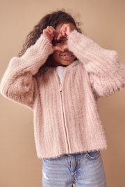 Pink Fluffy Hoodie (3-16yrs) - Image 1 of 7