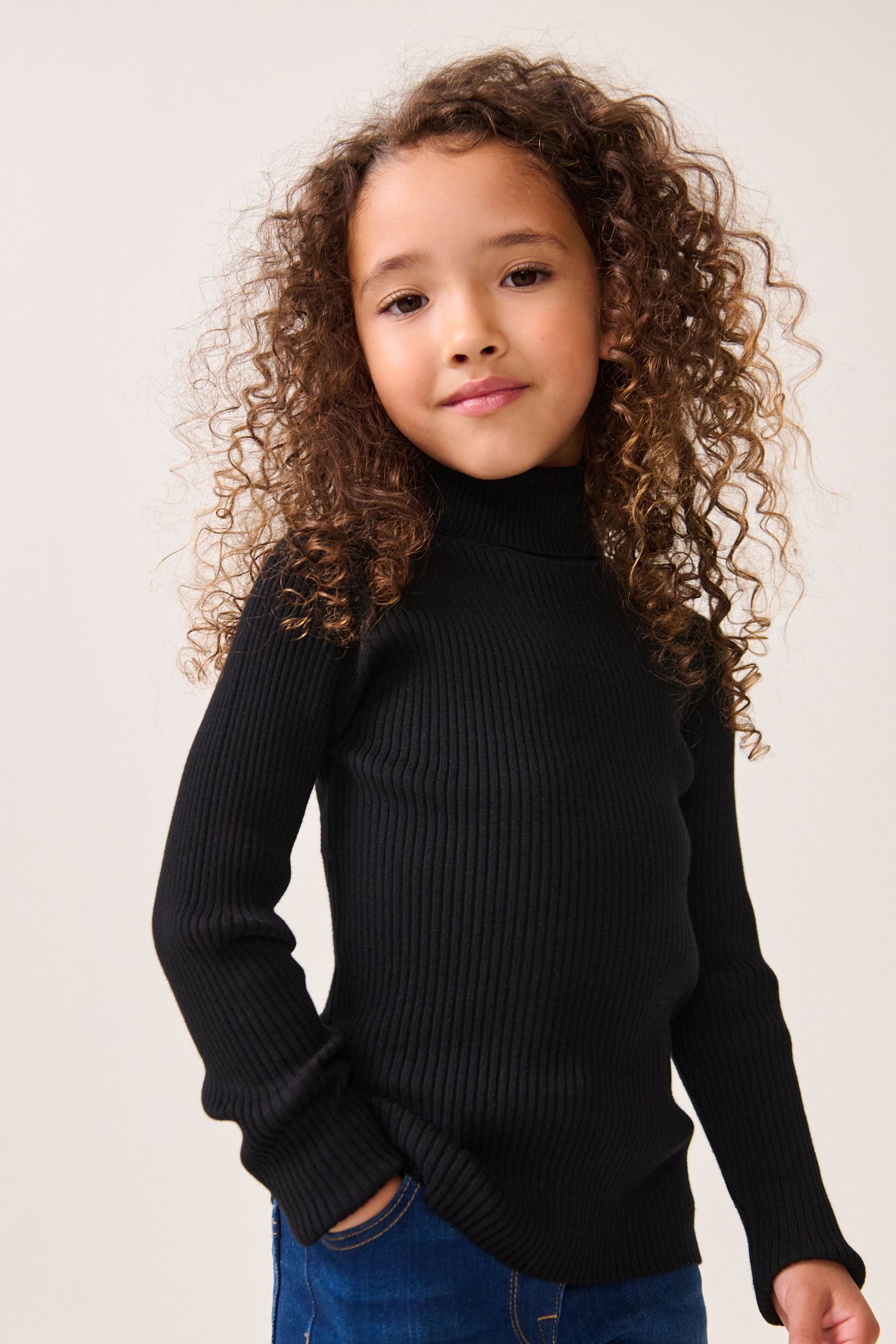 Black Roll Neck Jumper 3 16yrs