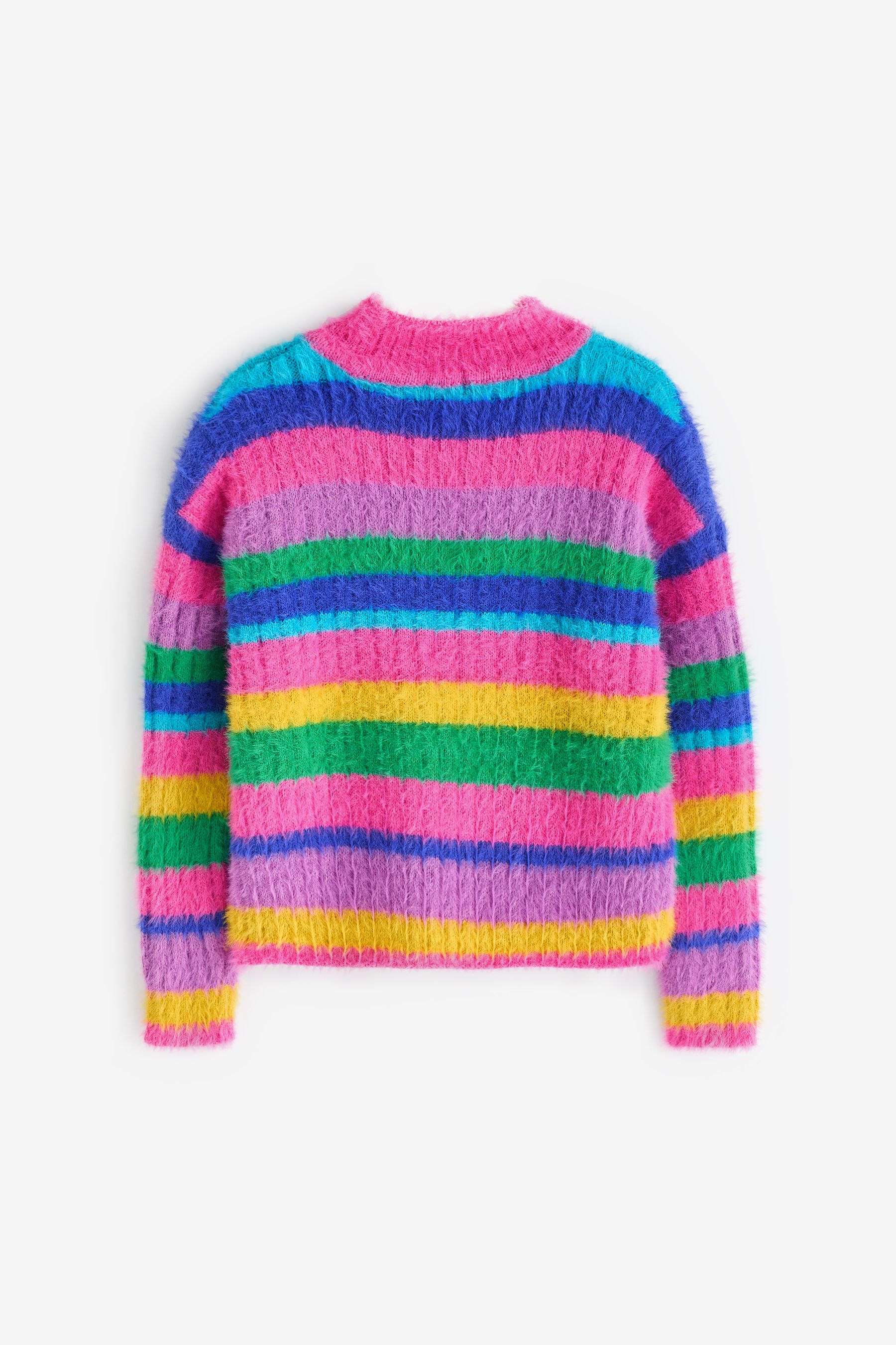 Rainbow fuzzy sweater sales