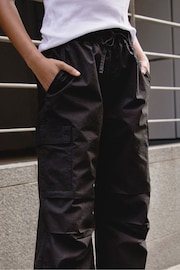 Threadbare Black Parachute Trousers - Image 4 of 4