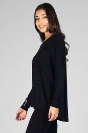 Pineapple Black Womens Script Long Sleeves Top - Image 4 of 4