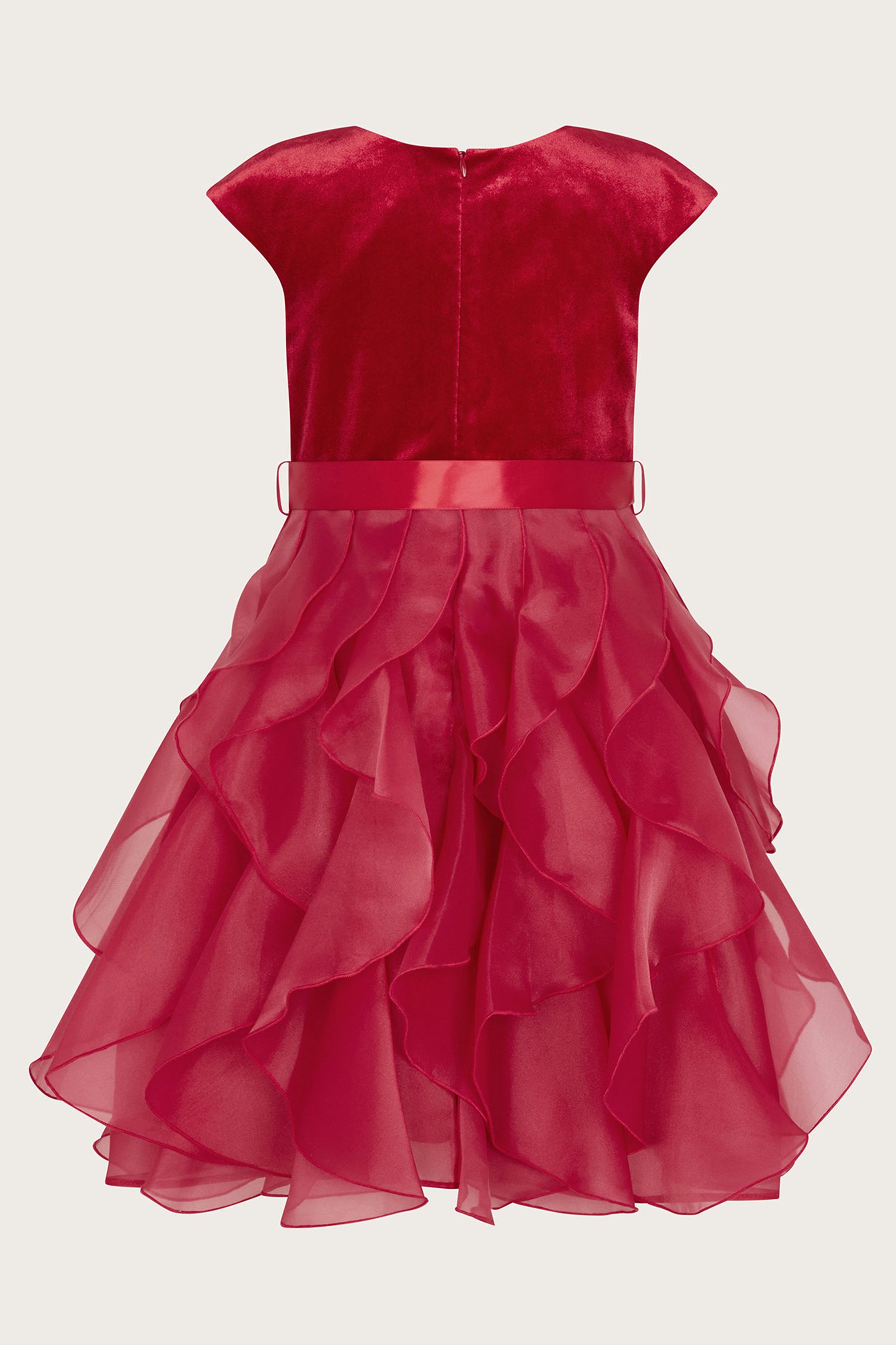 Buy Monsoon Red Velvet Cancan Ruffle Dress from Next Luxembourg