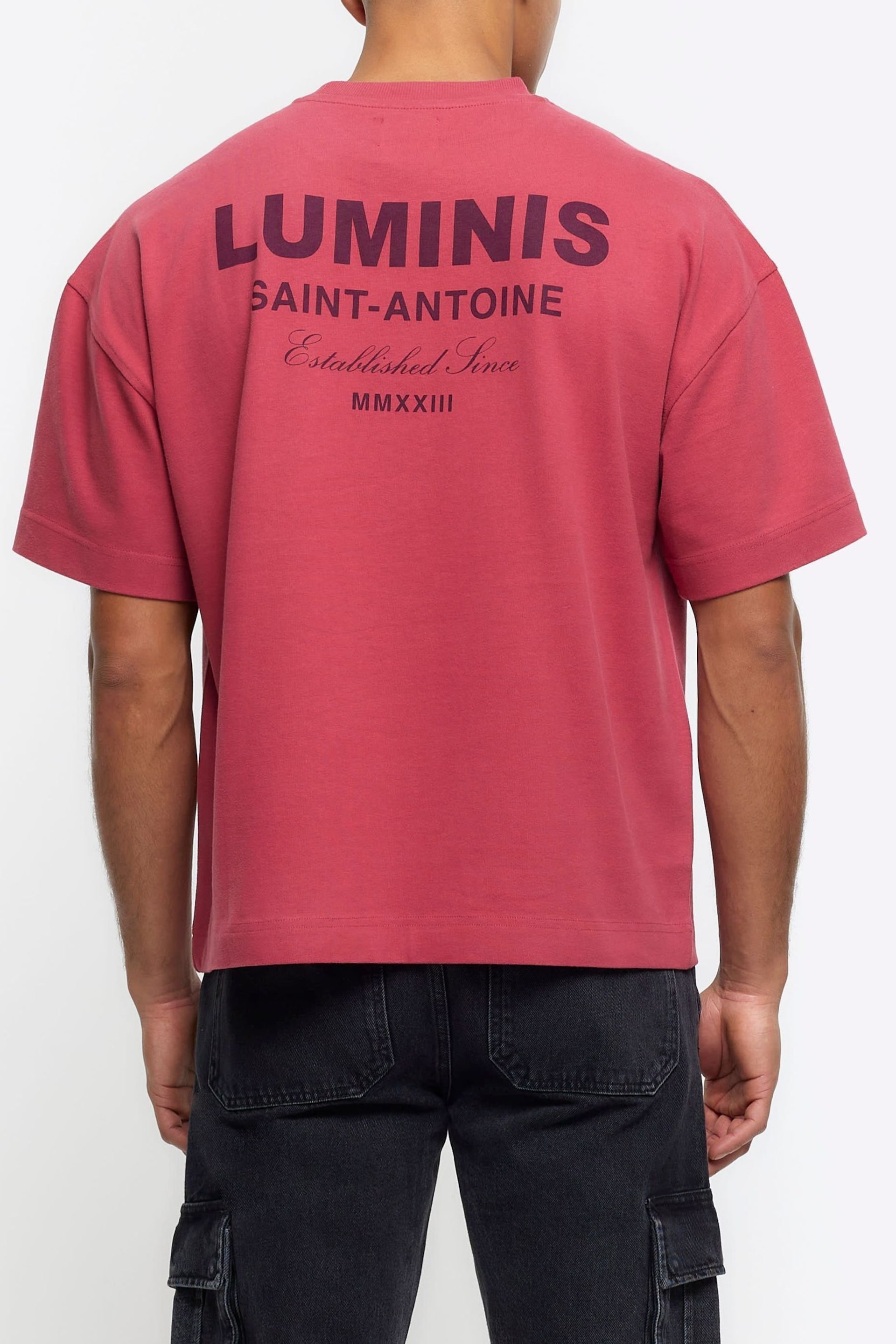 River Island Pink Regular Fit Luminis T-Shirt - Image 1 of 3