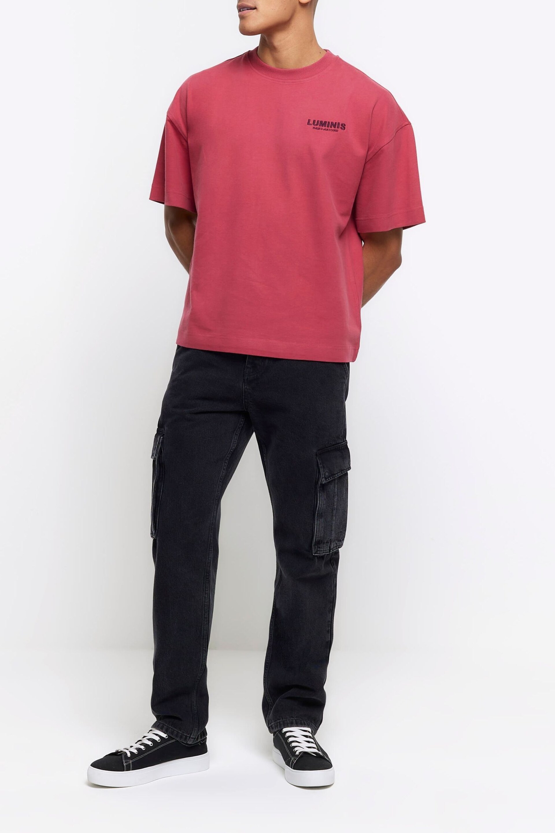 River Island Pink Regular Fit Luminis T-Shirt - Image 2 of 3