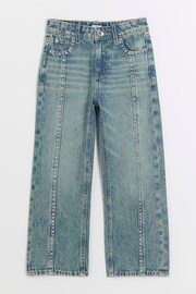 River Island Blue Girls Mid Studded Straight Fit Jeans - Image 1 of 4