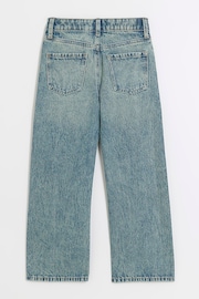 River Island Blue Girls Mid Studded Straight Fit Jeans - Image 2 of 4