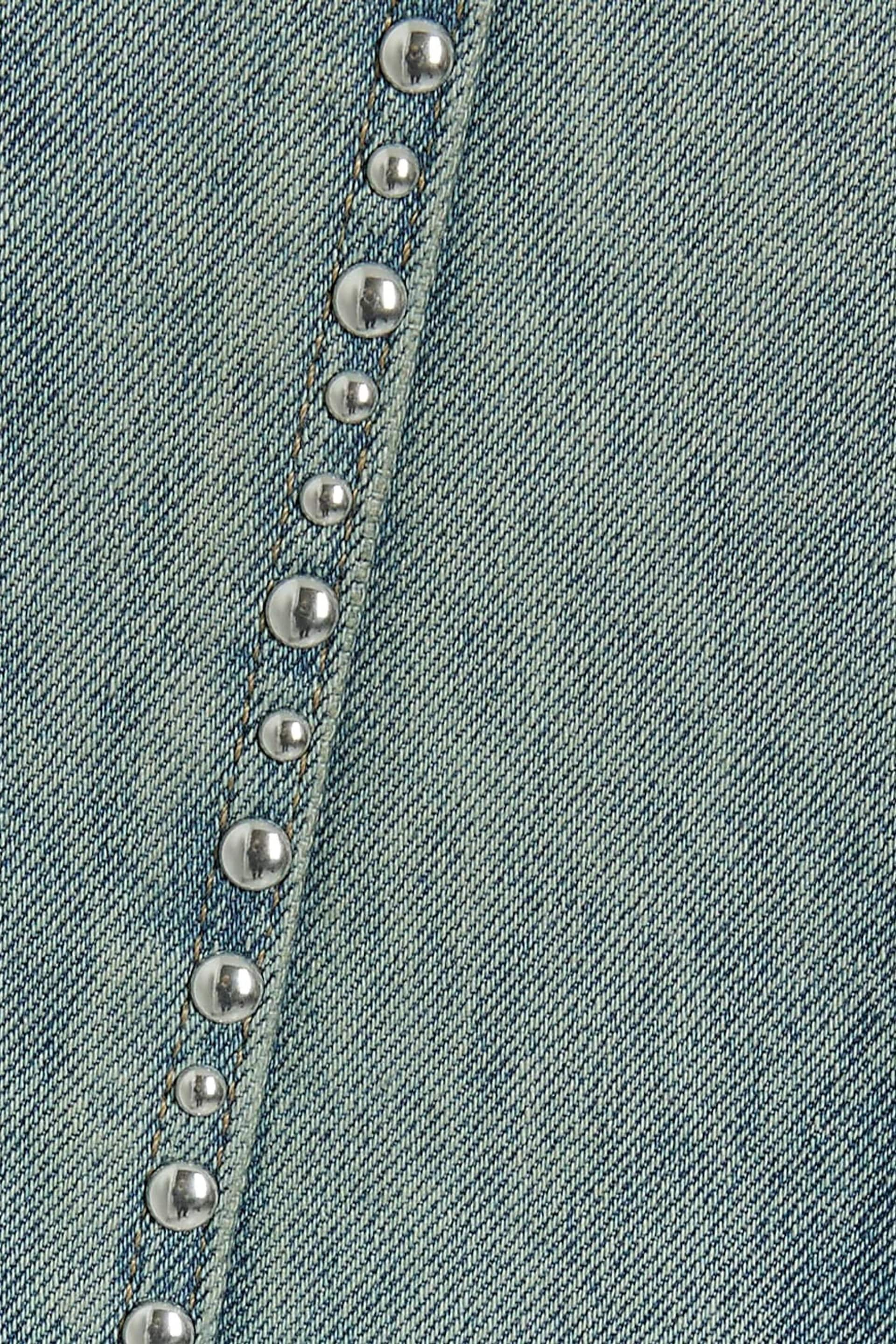 River Island Blue Girls Mid Studded Straight Fit Jeans - Image 4 of 4