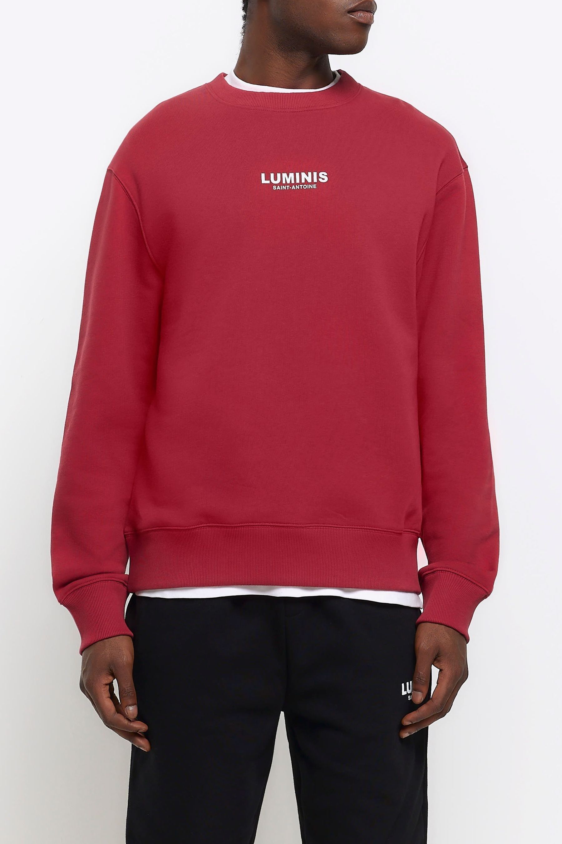 Buy River Island Red Luminis Washed Crew 100 Cotton Sweater from the Next UK online shop