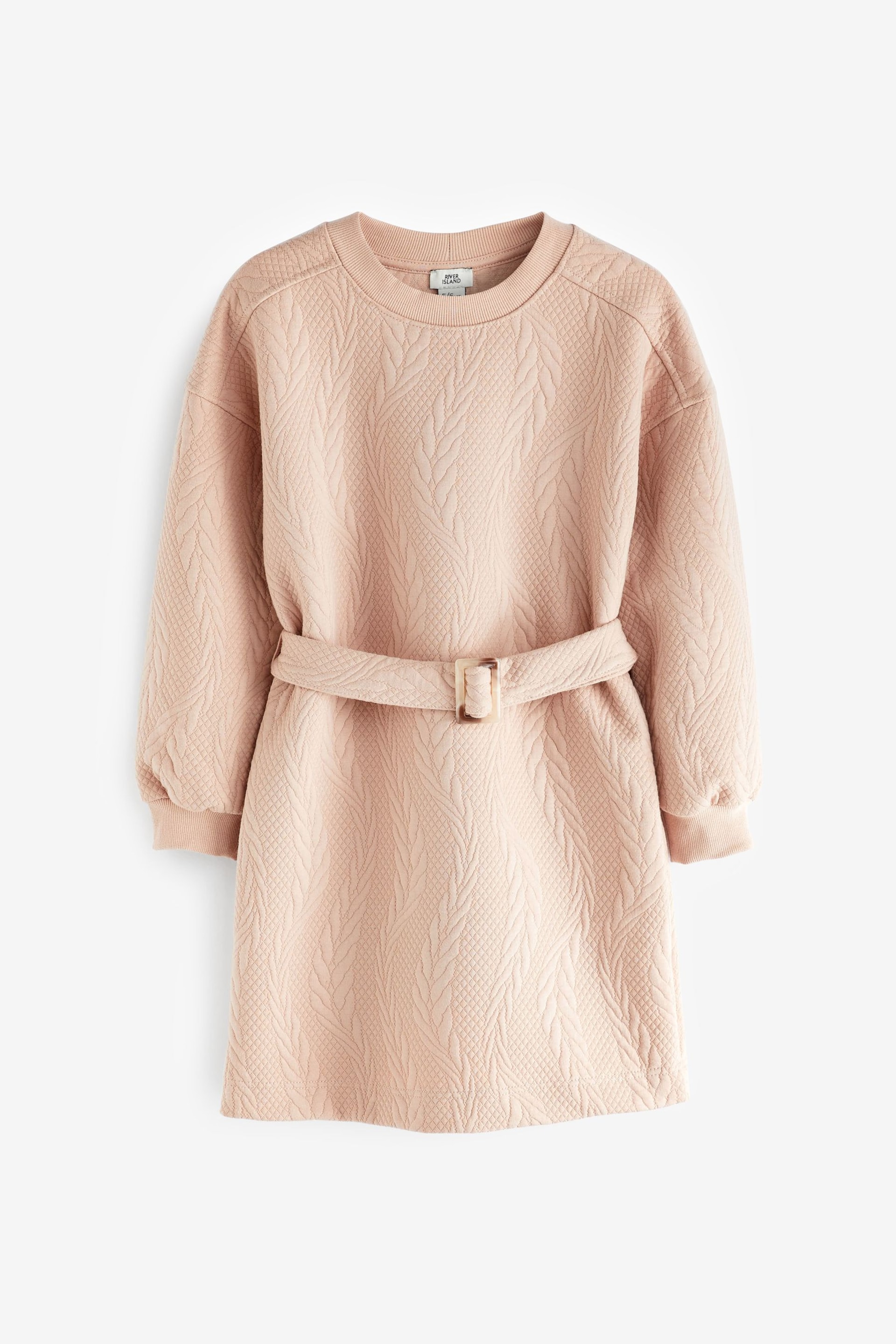 River Island Natural Girls Cable Sweat Dress - Image 1 of 5