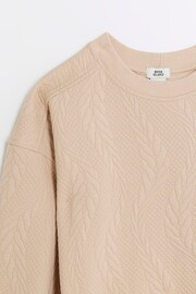 River Island Natural Girls Cable Sweat Dress - Image 4 of 5
