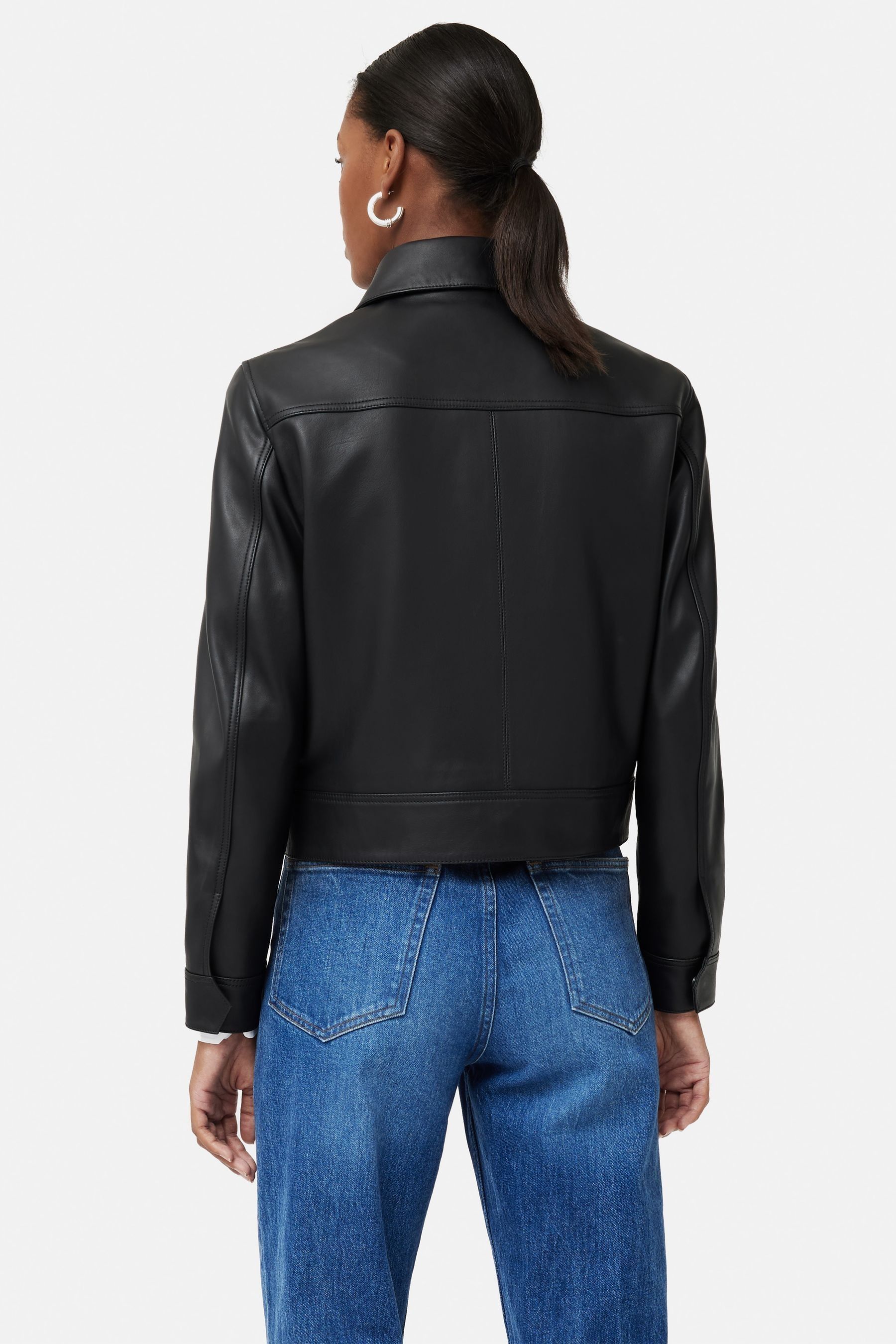 Jigsaw clean leather jacket hot sale