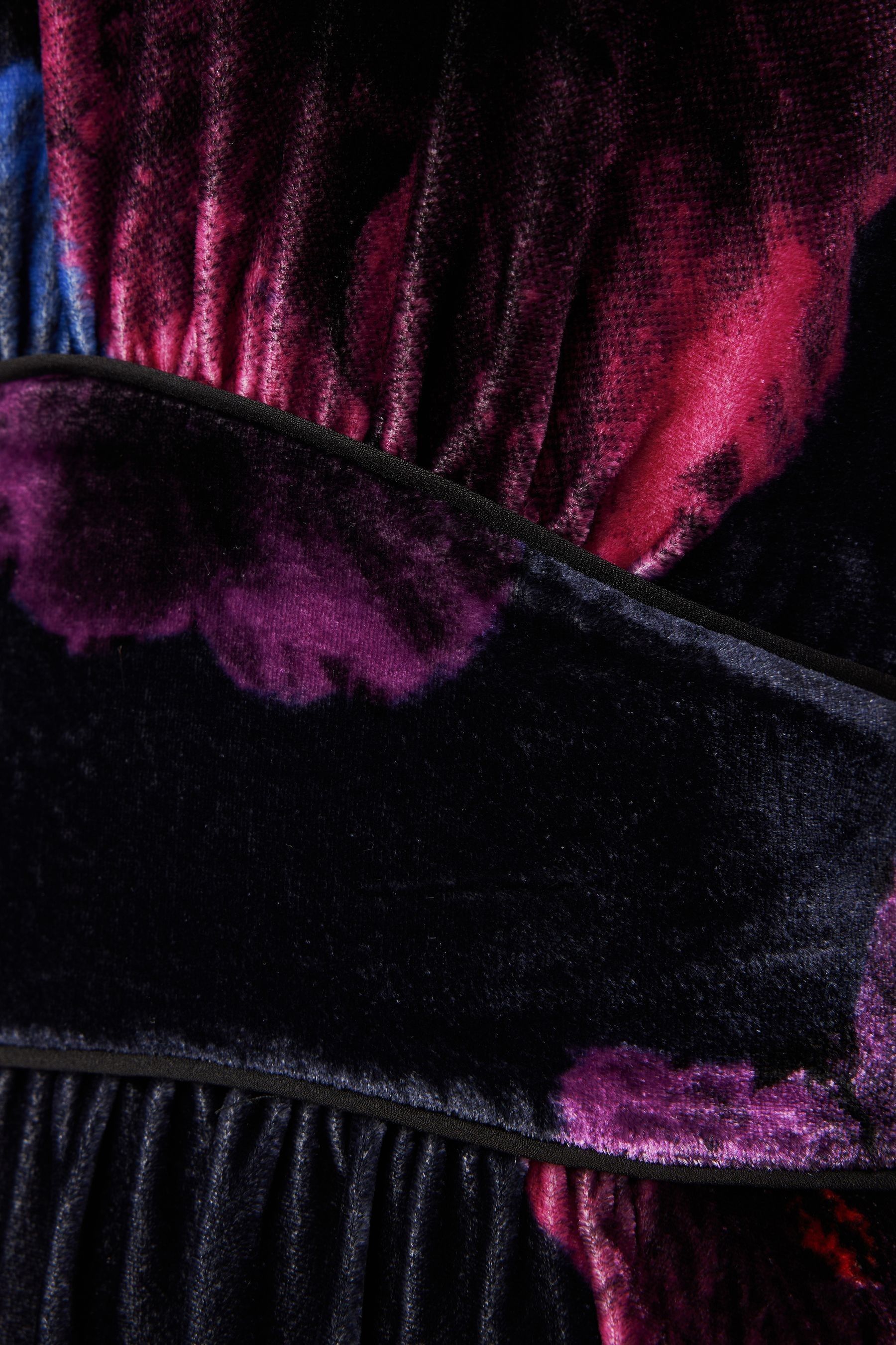 Buy Jigsaw Purple Winter Hibiscus Velvet Dress from Next Germany