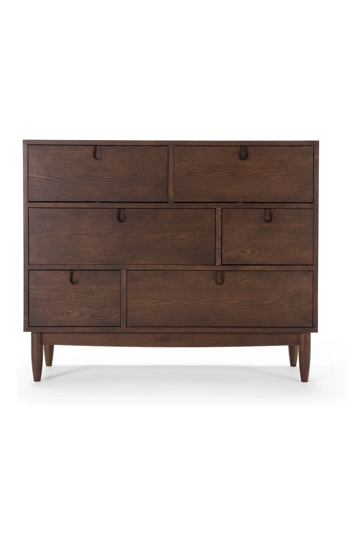 MADE.COM Dark Oak Penn 6 Drawer Wide Chest of Drawers - Image 1 of 7