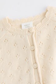 Cream Pointelle Baby Knitted Shrug Cardigan (0mths-2yrs) - Image 4 of 7