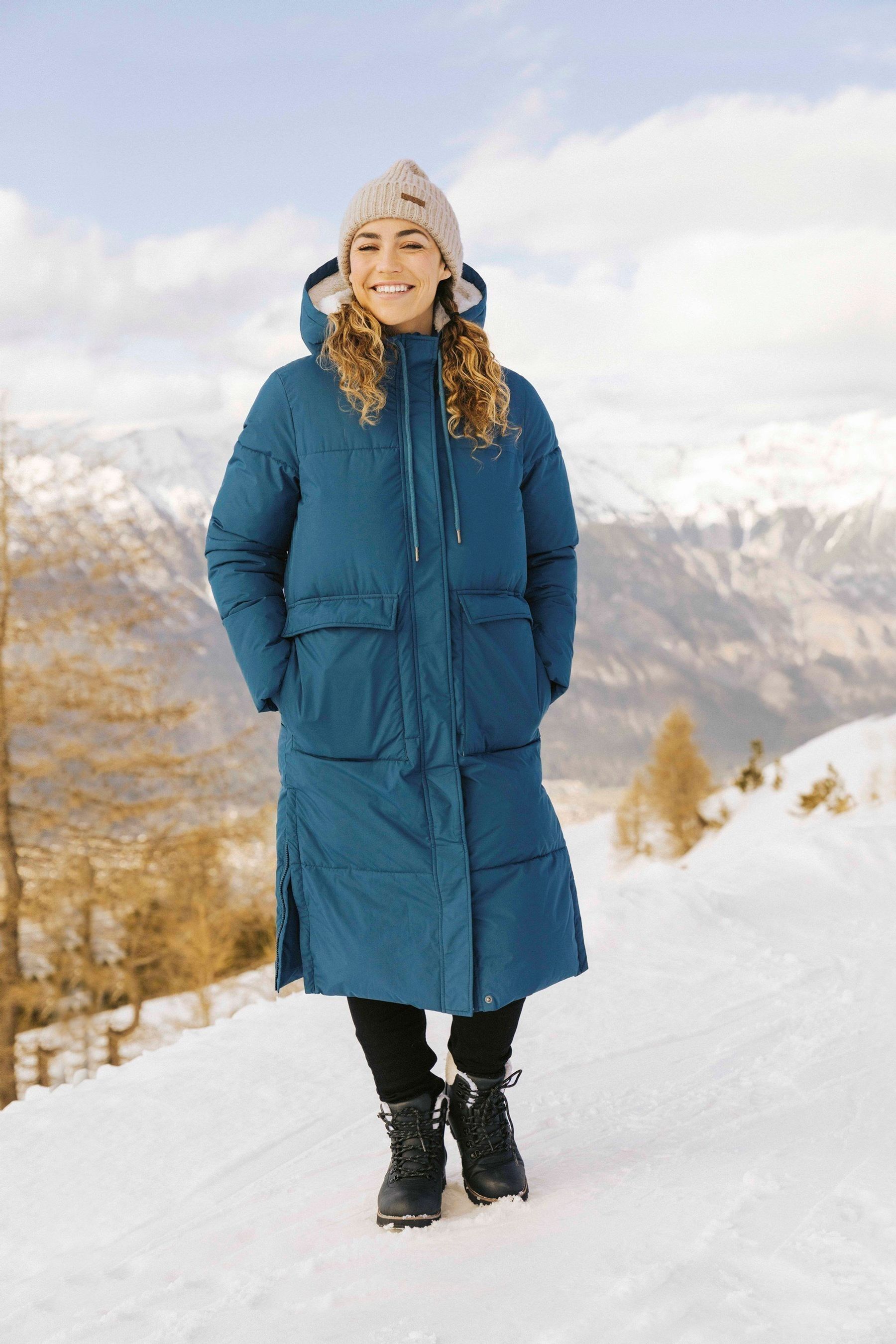 Buy Animal Navy Blue Womens Dawlish Recycled Longline Coat from Next Oman